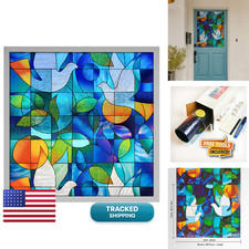 Bdf 3Dv Window Film Dove Stained Glass 36In X 59In 2 Continuous Patterns