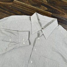 Ermenegildo Zegna Dress Shirt Mens L Gray Made In Italy 100 Cotton Solid