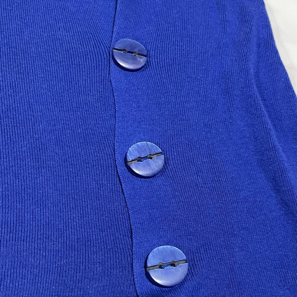 Suéter Habitat Algodón Viscosa Botón Tejido Informal Azul Mujer Talla S Pequeño Foto 3 de 4