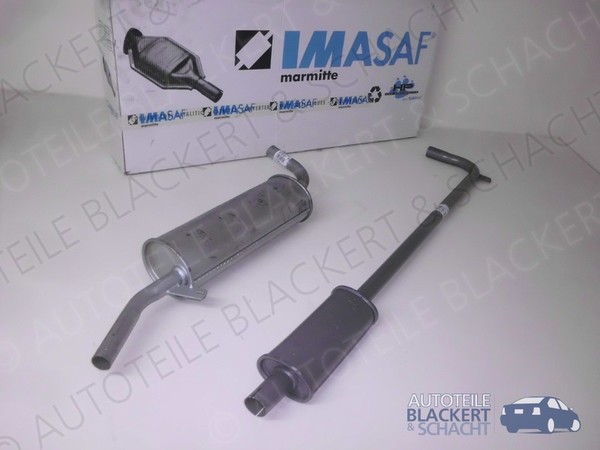 Imasaf Auspuffset Mitteltopf + Endtopf für Peugeot 104 0.9 + 1.1 1972-1974-image