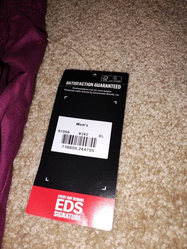 Dickies Mens Size XL Everyday scrub pants With Pockets Burgundy NWT - Picture 7 of 8