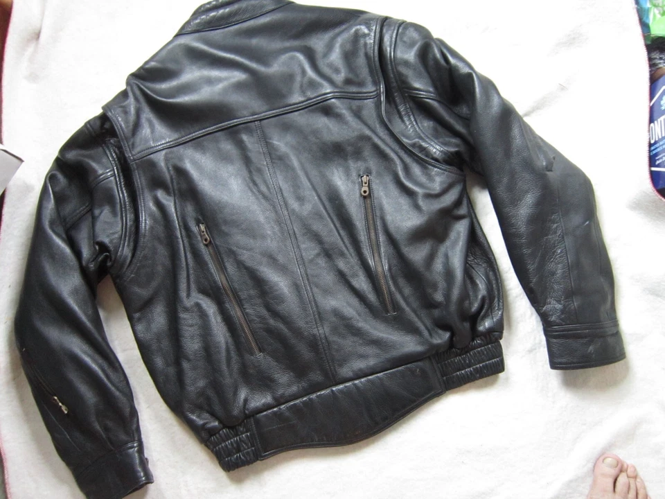 CKX Sports ~Black Leather ~Removeable Insulated ~Vented ~Motorcycle Jacket XL - Image 2 of 4