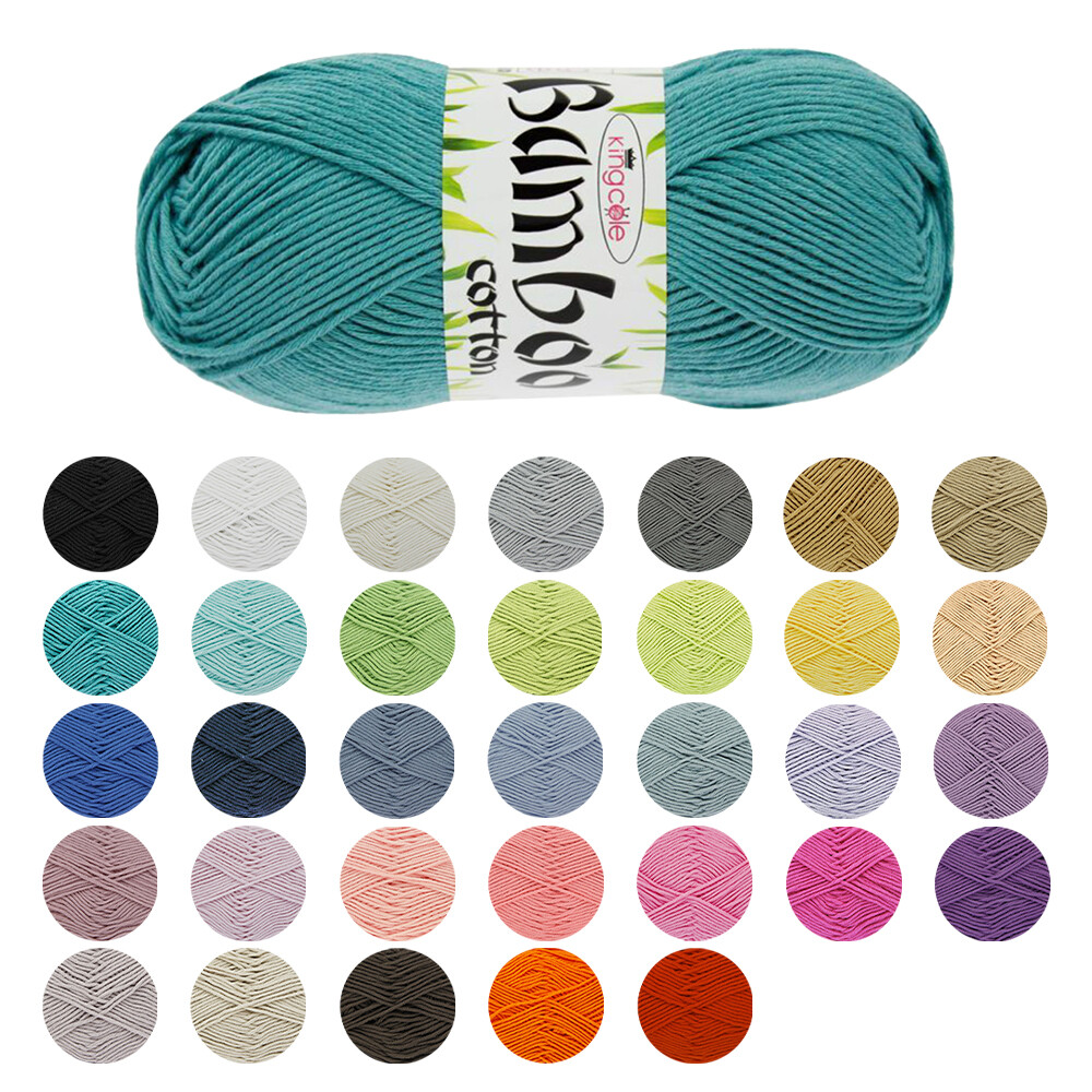 King Cole DK Yarn Wool Bamboo Cotton Double Knit Crochet 230m 100g