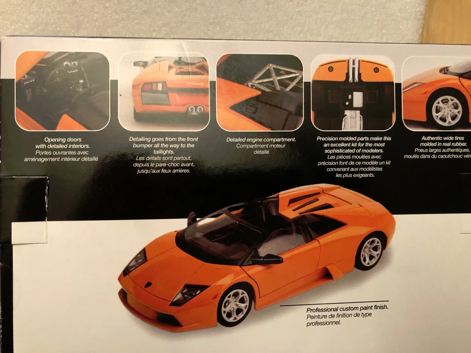 Kit Modelo Testors 2010 Lamborghini Murcielago Roadster 1:24 640011 Serie Plata Foto 4 de 4