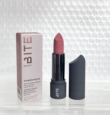 BITE Beauty POWER MOVE Soft Matte Lipstick Praline Full Size 0.14 oz RARE NIB