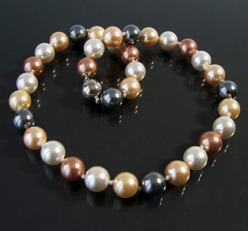 Perlenkette Perlen Armband Ohrringe Muschelkernperlen Schmuck Set Hochzeit VS7# - Bild 51 von 99