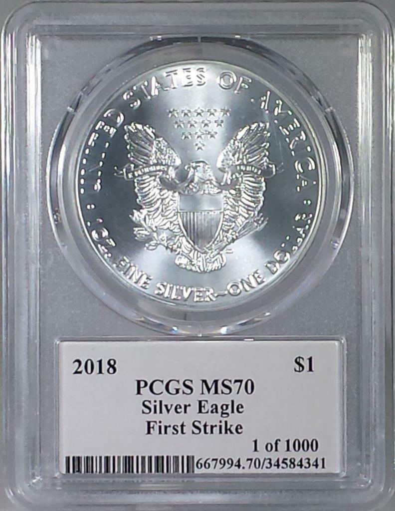2018 Silver Eagle - PCGS MS70 - First Strike - Thomas S Cleveland