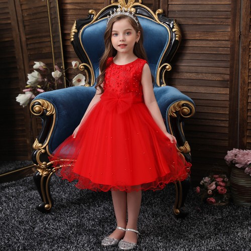 Top New Girl flowers Princess dress baby girls dress for wedding party birthdays - Picture 5 of 33
