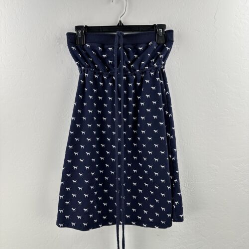 Victoria's Secret U O PINK Halter Mini Dress S Cover Up Blue Dog French Terry