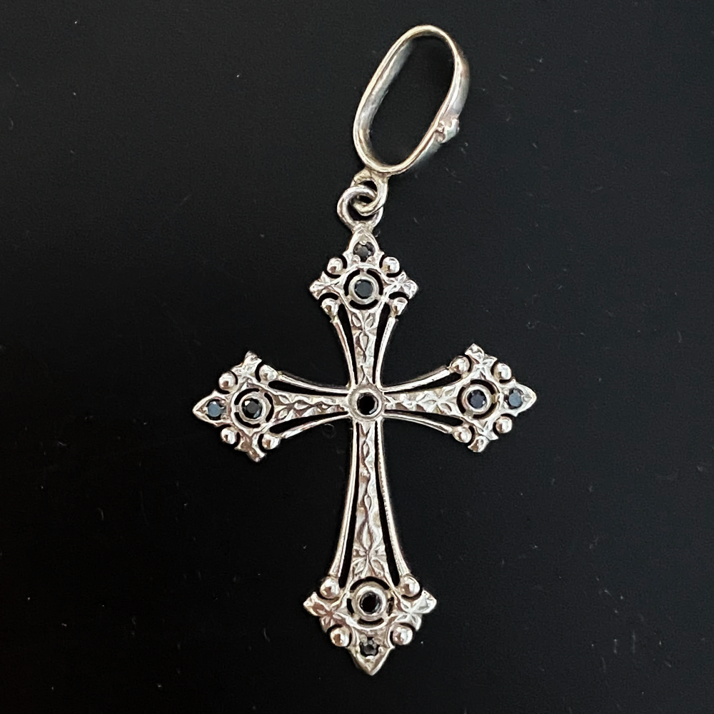 アクセサリー Loree Rodkin GOTHIC CROSS PENDANT LOREE RODKIN Mini Gothic Cross Necklace Pendant Charm 925