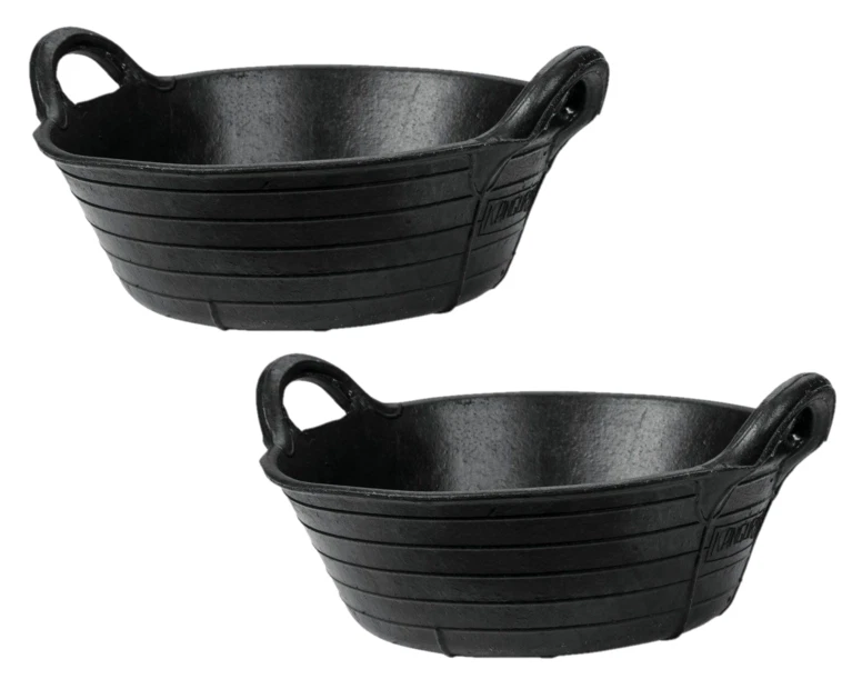 IDEAL PAQUETE DE 2 11L CANAL DE ALIMENTACIÓN INDESTRUCTIBLE CUBO DE ALIMENTACIÓN ANIMAL DE GRANJA