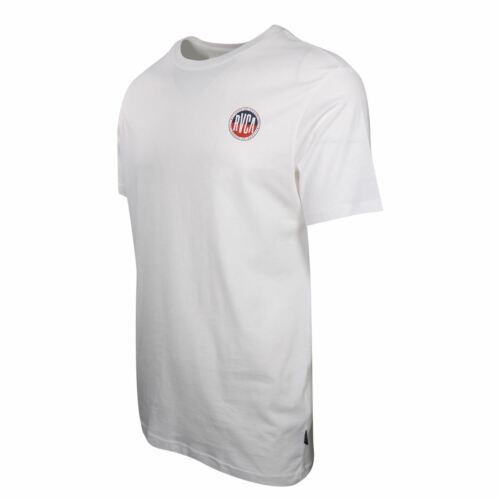 Camiseta RVCA Para Hombre Blanca Azul Marino Rojo Círculo Calce Regular S/S (S15) - Imagen 3 de 8