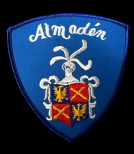 Vintage 4” Large ALMADEN Embroidered Crest Blue PATCH -S6