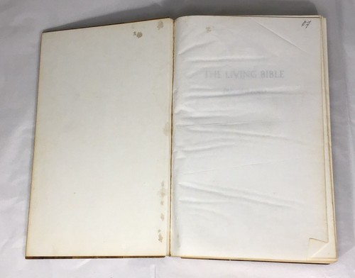 VINTAGE 1972 JERUSALEM The Living Bible OLIVE WOOD COVER - Picture 4 of 8