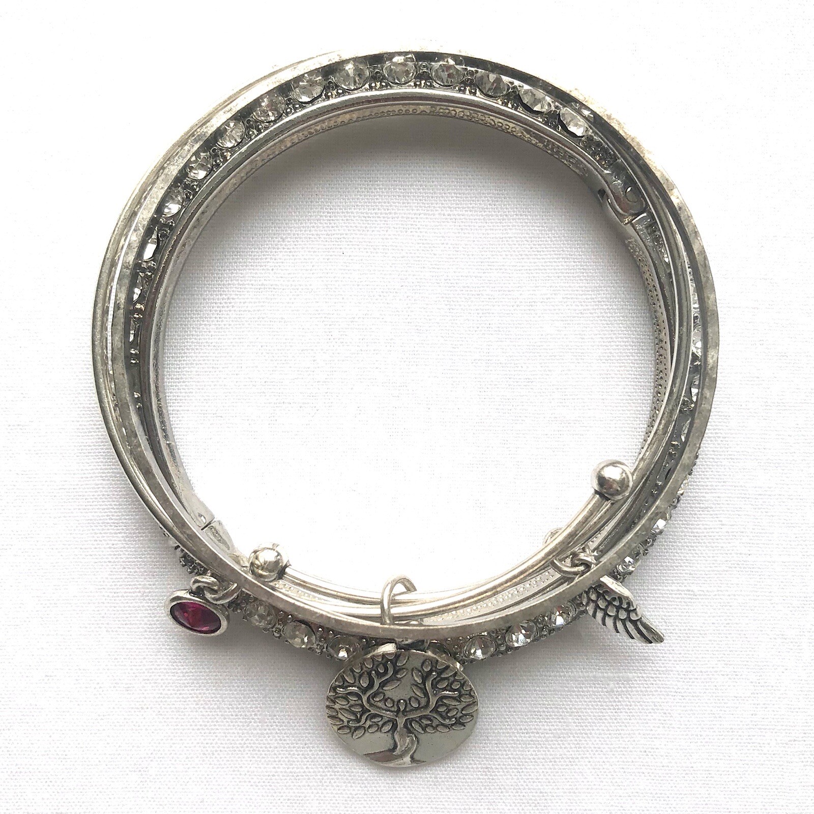Lot Stackable Bangle Charm Bracelets Tree of Life… - image 4