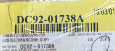 New OEM Samsung Washer Control Board DC92-01738A