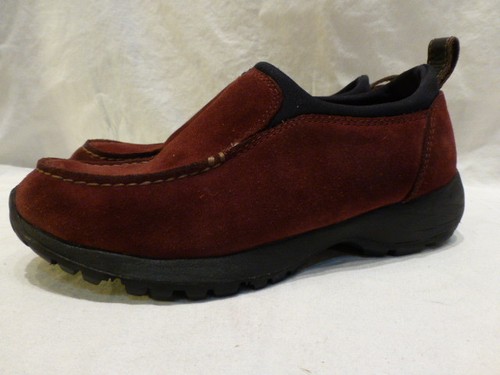 Scarpe comode Lands End marrone ruggine scamosciato mocassino slip on donna 6,5M - Foto 4 di 9