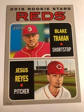 2019 Topps Heritage Jumbo 5x7 Blake Trahan Jesus Reyes Reds RC 36 01/49