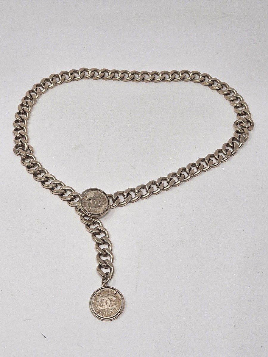 Chanel Gold-tone Interlocking CC Charm Chain link Belt M sz  display picture 1
