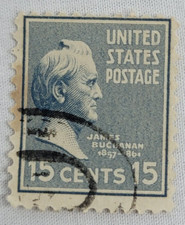 U.S. Postage ~ James Buchanan/1857-1861 ~ 15¢ Stamp ~ Posted ~ 1937 ~ Z77