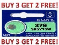 MURATA / SONY 379 SR521SW SR521 379 Watch Battery US Seller BUY 3 GET 2 FREE