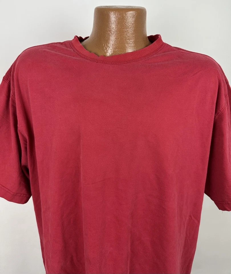 Camiseta De Colección Años 90 Perfectamente Desteñida XL Roja Camiseta en Blanco Calce Slouchy Patinador Mínimo Foto 2 de 4