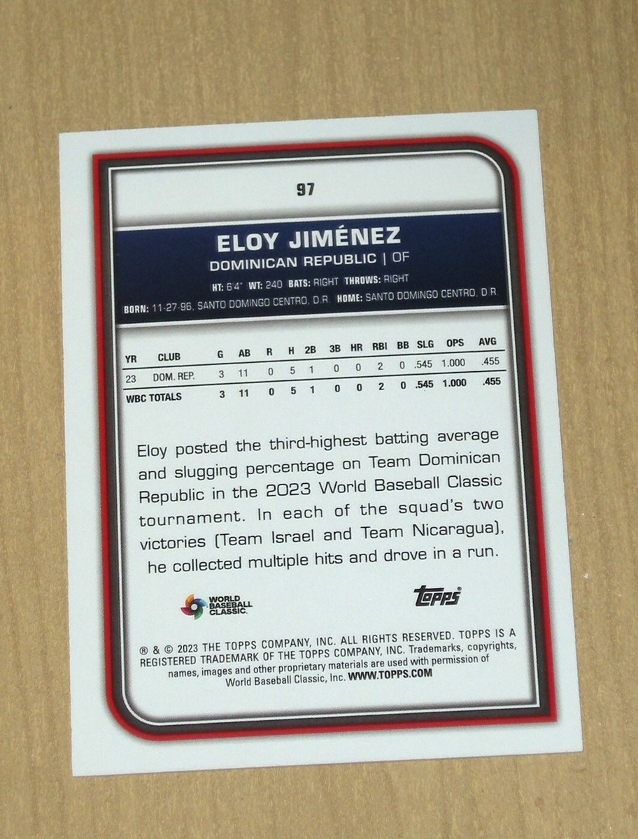 2023 Topps World Baseball Classic WBC ORANGE Sparkle Eloy Jimenez