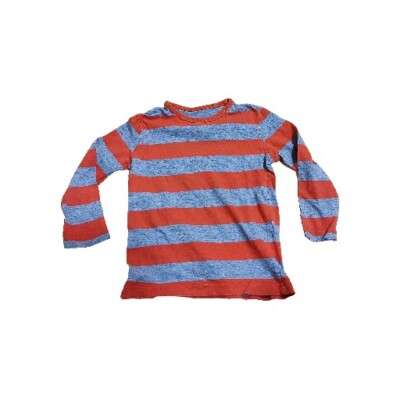 Langarmshirt Gr. 110 X-Mail orange-grau gestreift unisex sehr gut