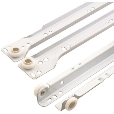 Prime-Line White Bottom Mount RV and Mobile Home Drawer Track Guide Slides 1-Set