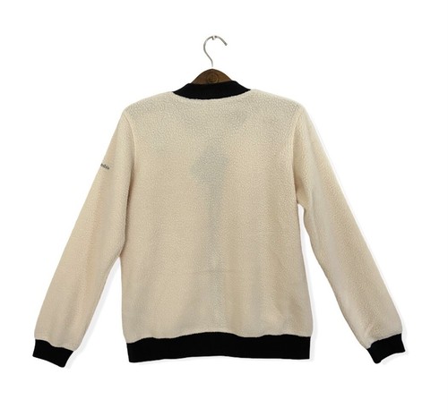 Columbia Fleece Jacket Women's Size M zip up Ivory Cream pockets light weight - Picture 3 of 5