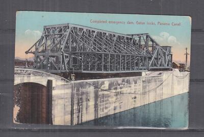 PANAMA CANAL, GATUN LOCKS, EMERGENCY DAM, c1920 ppc., unused.