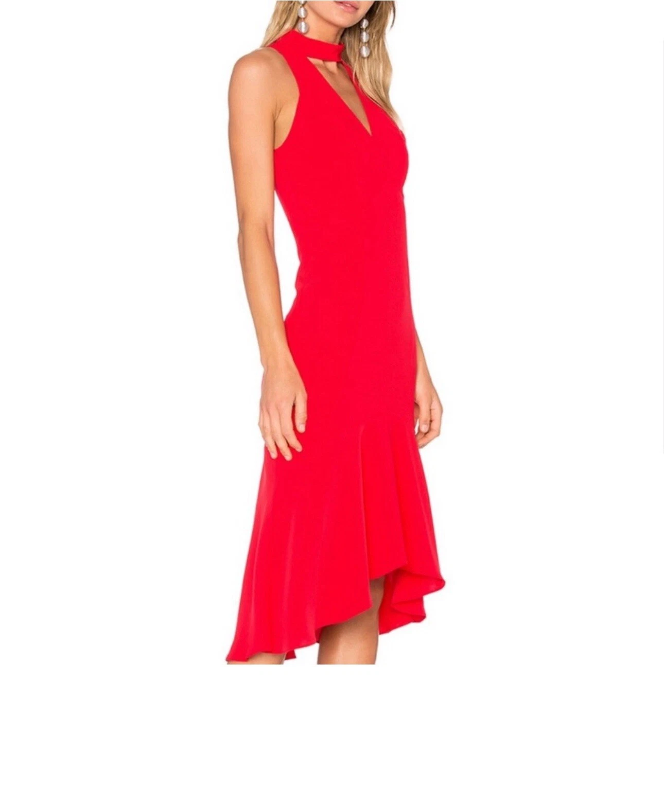 VALENTINO Abito midi Amanda Uprichard rosso Valentina donna XS leggi