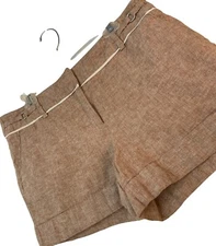Linen Blend Red Shorts Shorties Hot Pants  Womens Size 14 7th Avenue NY  9084