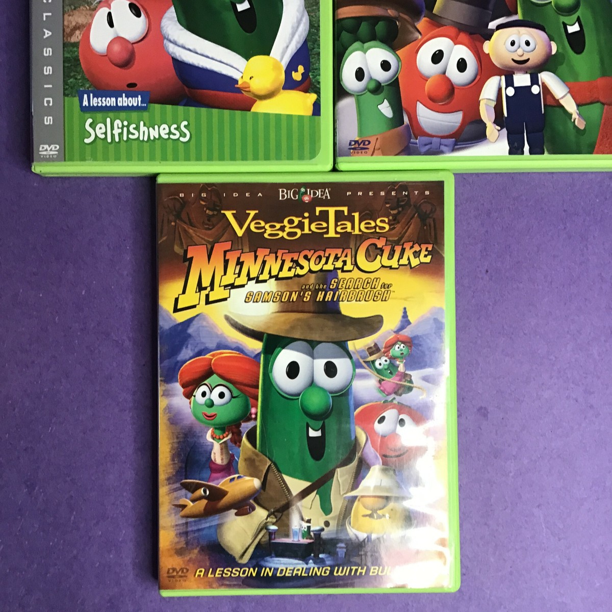 Lot of 3 Veggietales DVD's Movies Veggie Tales Christian Kids
