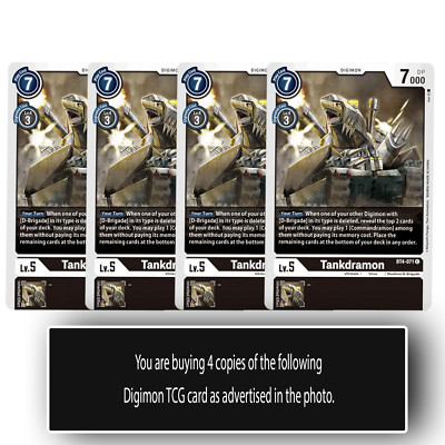 Tankdramon - BT4-071 - Common Digimon TCG Card Playset Black