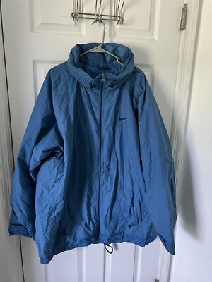 Vintage Nike Winter Ski Jacket Mens 2XL Fill Zip Blue White 90's