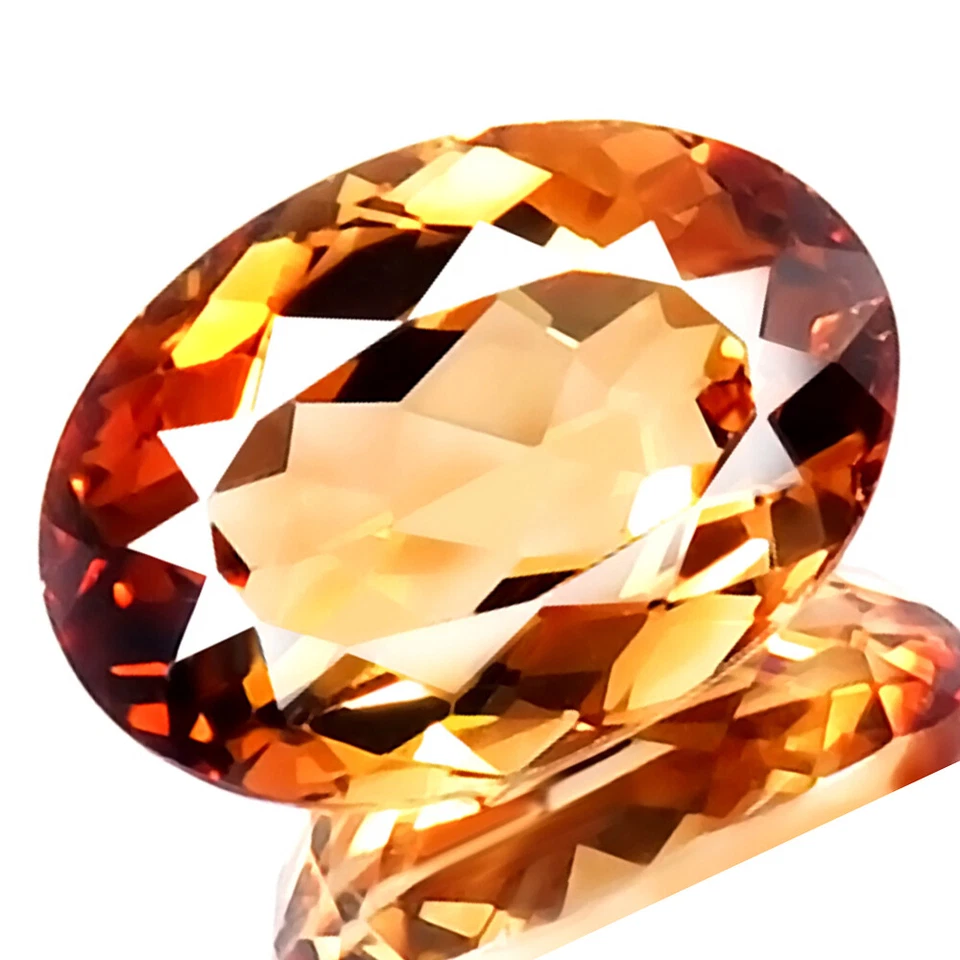 Natural Topaz 15.46ct Flawless Best Imperial Champagne Topaz Perfect Huge Oval  - Image 2 of 4