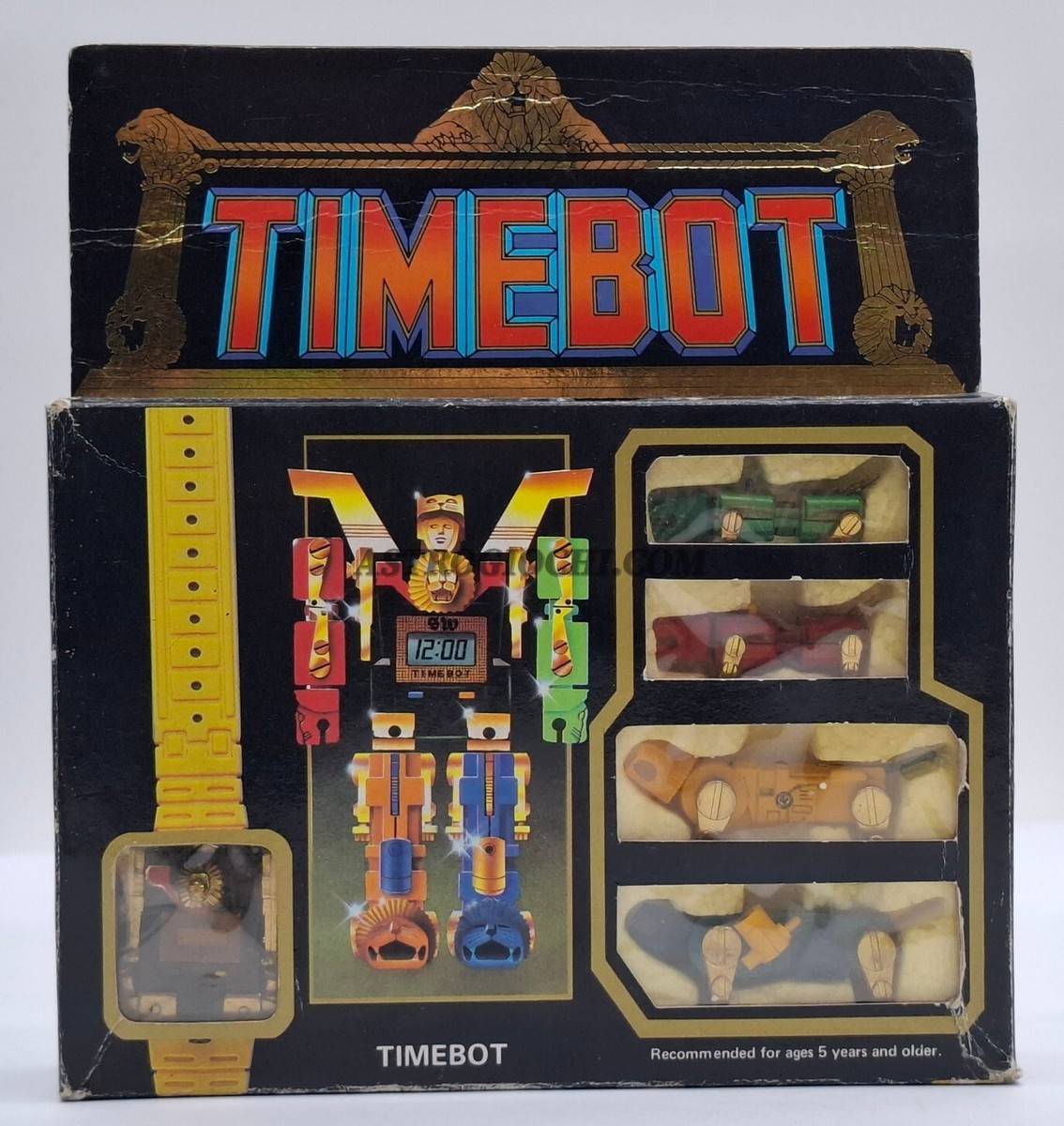 VOLTRON FIVE LION TIMEBOT WATCH DIECAST ROBOT TRASFORMABILE VINTAGE '80 IN  BOX