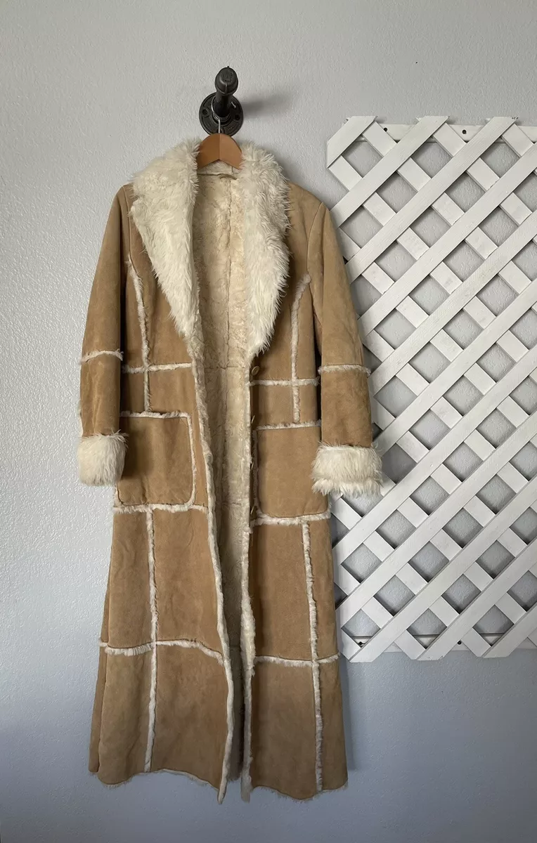 Long suede coat clearance with fur lining