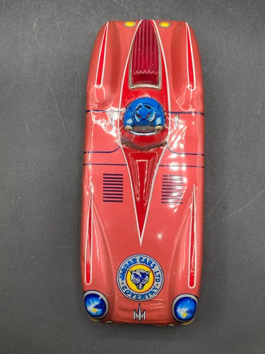 Rara auto giocattolo litografica in latta Aoshin 1957 Jaguar Type-D - Foto 6 di 11