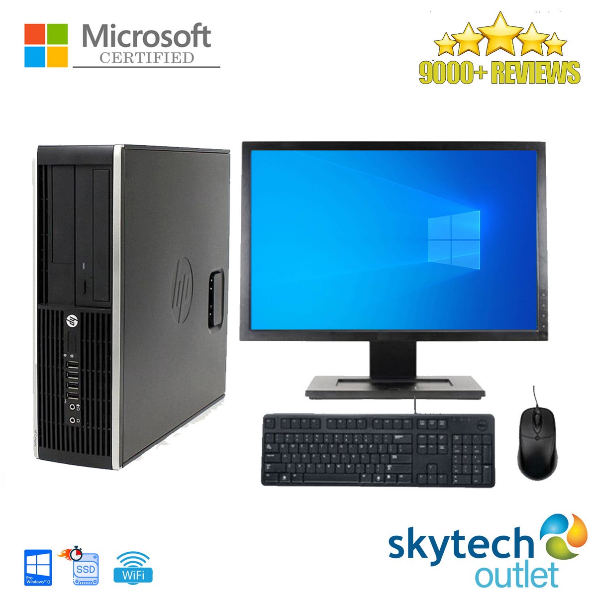 Fast Cheap Office PC & Monitor Core i5 i3 DESKTOP TOWER 8GB