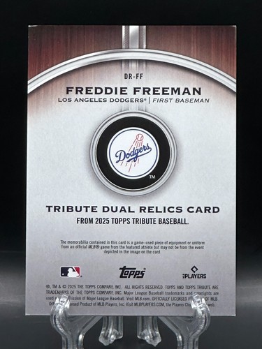 Freddie Freeman 2025 Topps Tributo Reliquias Duales/75 Memoria Usada en Juegos #DR-FF Dodgers - Imagen 2 de 2