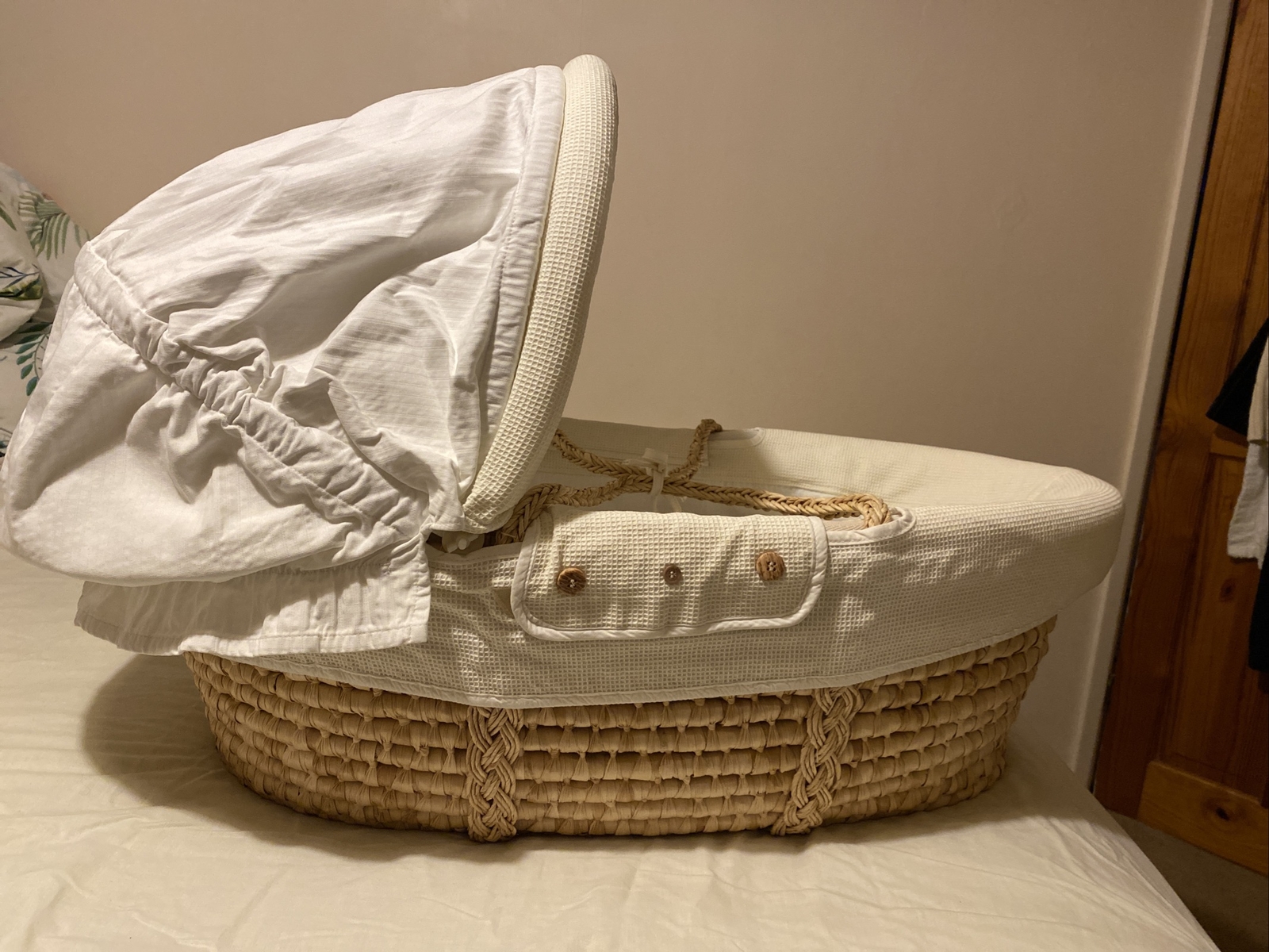 Mamas and Papas Barnaby Button Moses Basket, Cream eBay