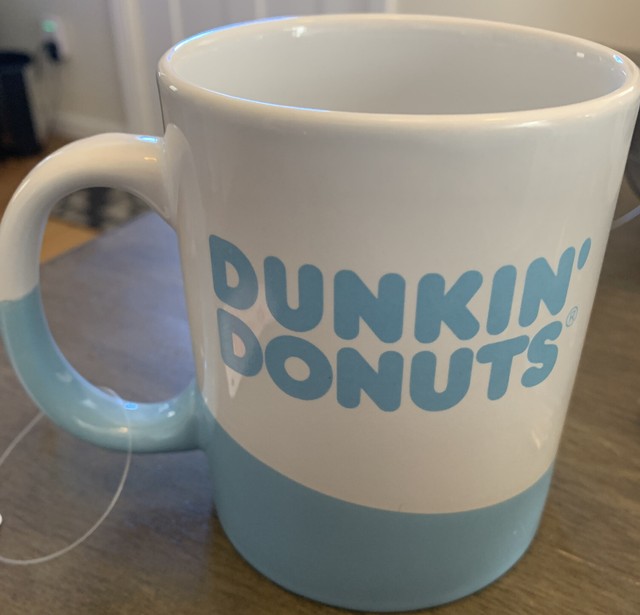 Dunkin' Donuts Ceramic Coffee Mug Cup 16 Oz Blue White Slant DIP 2017 W/tags for sale online eBay