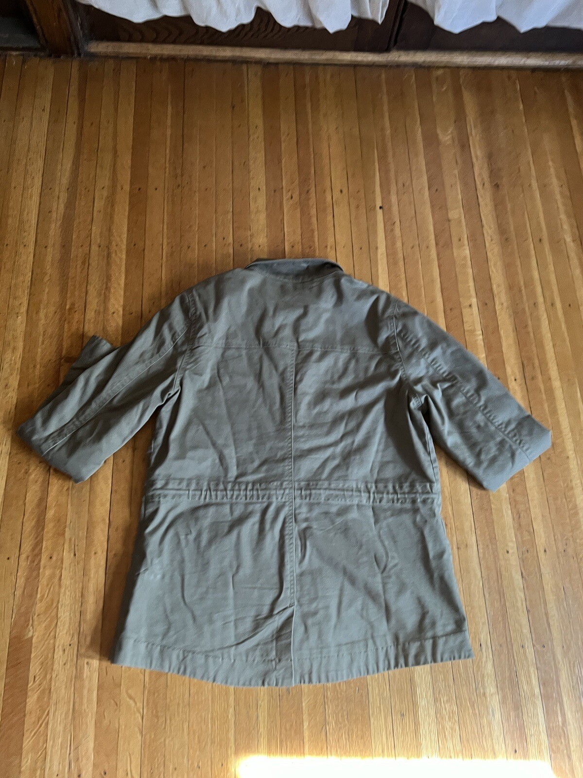 LL Bean Field Jacket Women’s Medium Olive Green Lined Chore Coat Cotton