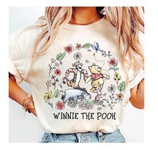 Floral Sketch Disney Winnie The Pooh Tigger Piglet Eeyore Unisex T-shirt 555002