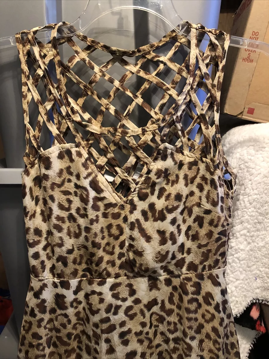 rue 21 leopard print sleeveless dress size medium | eBay