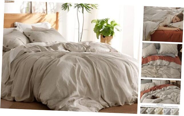 Linen Duvet Cover King Size 104x90 Inches in Natural Linen No Comforter-image