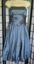 David's Bridal Strapless Ruched Empire Bodice Corset Bubble Hem A-Line Dress Sz4