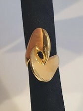 Designer Ring Messing Ring Größe 17 (53) Gelb Vergoldet Hochglanz